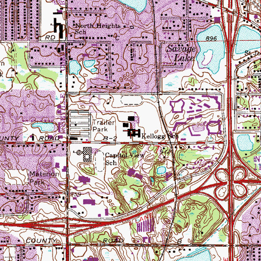 Topographic Map of Kellogg School, MN