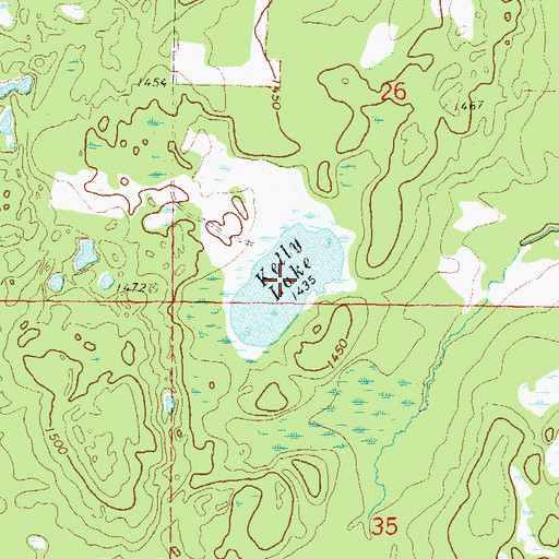 Topographic Map of Kelly Lake, MN