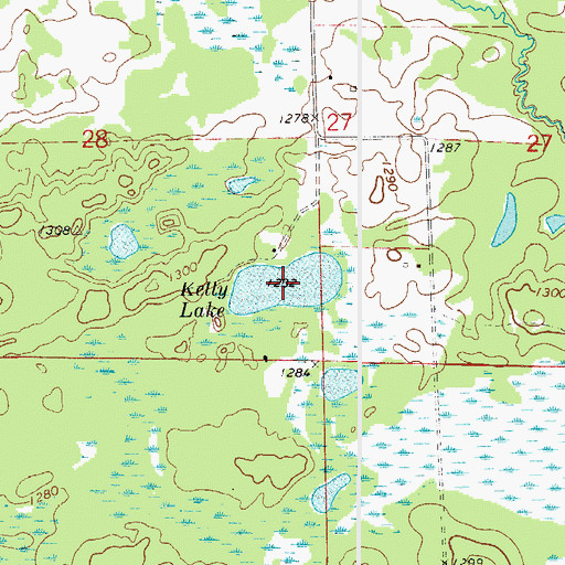 Topographic Map of Kelly Lake, MN