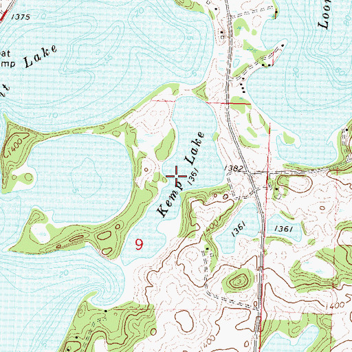Topographic Map of Kemp Lake, MN