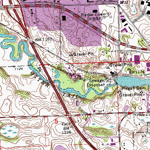 Topographic Map of Kennedy Park, MN