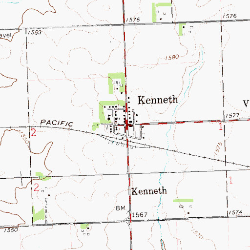 Topographic Map of Kenneth, MN
