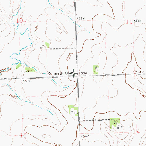 Topographic Map of Kenneth Cemetery, MN