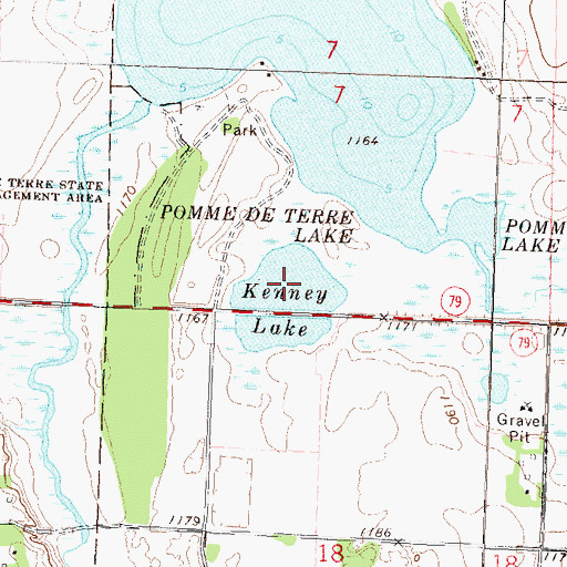 Topographic Map of Kenney Lake, MN