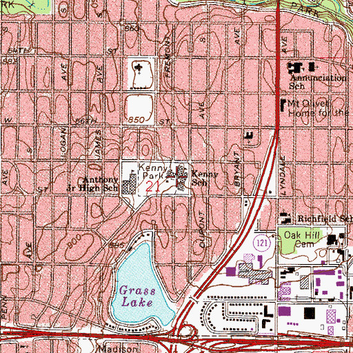 Topographic Map of Kenny Elementary School, MN