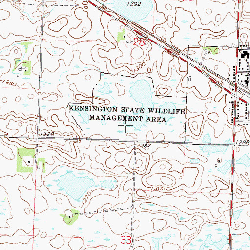Topographic Map of Kensington State Wildlife Management Area, MN