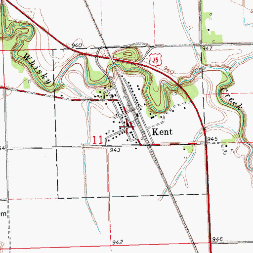 Topographic Map of Kent, MN