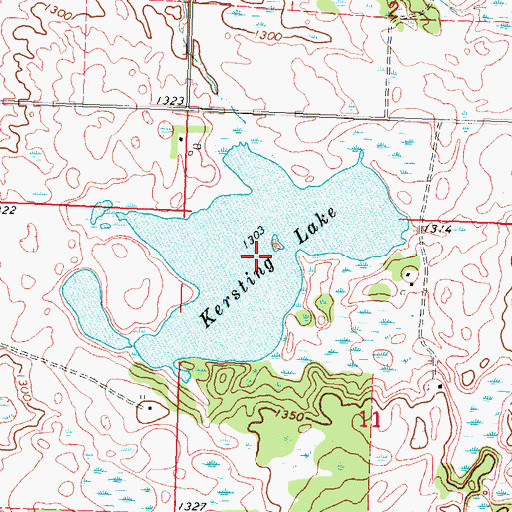 Topographic Map of Kersting Lake, MN
