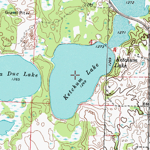 Topographic Map of Ketchum Lake, MN