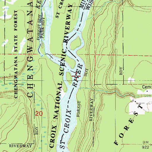 Topographic Map of Kettle River, MN