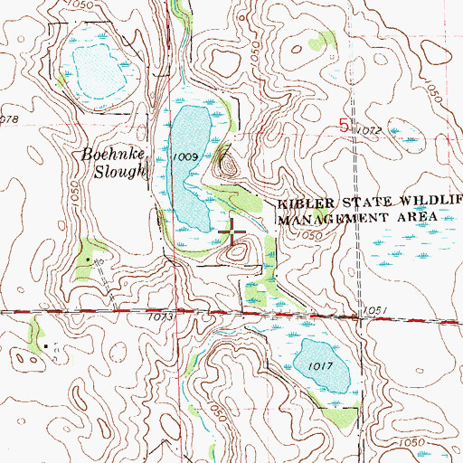 Topographic Map of Kibler State Wildlife Management Area, MN