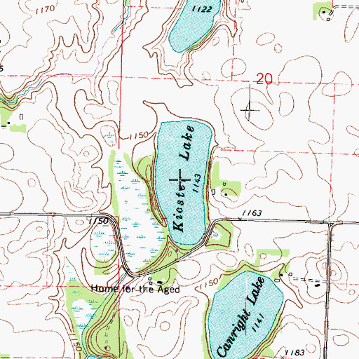Topographic Map of Kiester Lake, MN