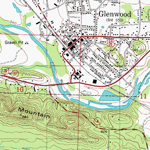 Topographic Map of Glenwood Elementary School, AR