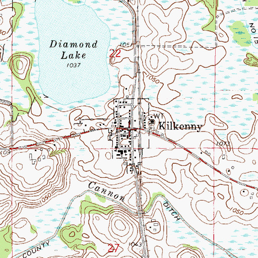 Topographic Map of Kilkenny, MN