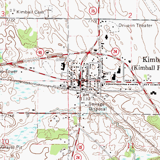 Topographic Map of Kimball, MN