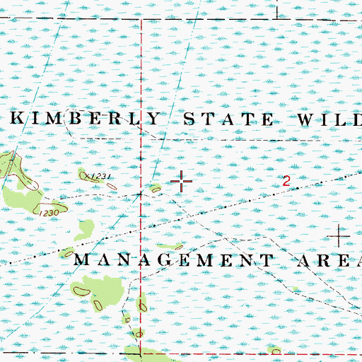 Topographic Map of Kimberly State Wildlife Management Area, MN
