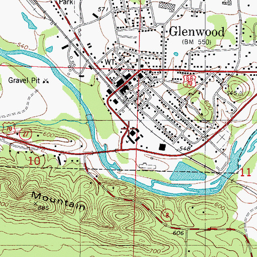 Topographic Map of Glenwood High School, AR