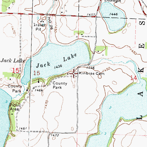 Topographic Map of Kinbrae Cemetery, MN