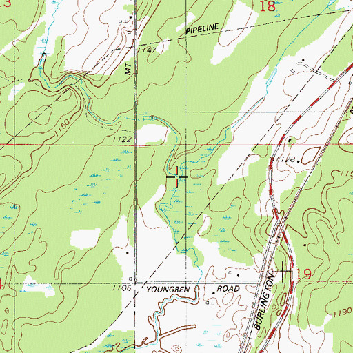 Topographic Map of King Creek, MN