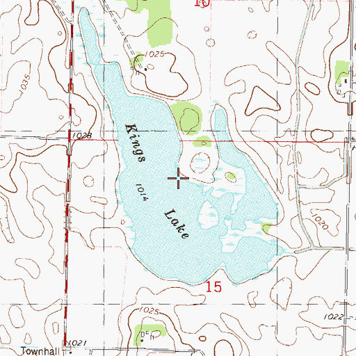 Topographic Map of Kings Lake, MN
