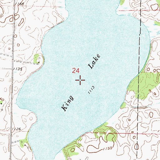 Topographic Map of King Lake, MN