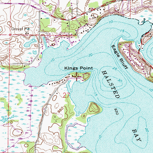 Topographic Map of Kings Point, MN