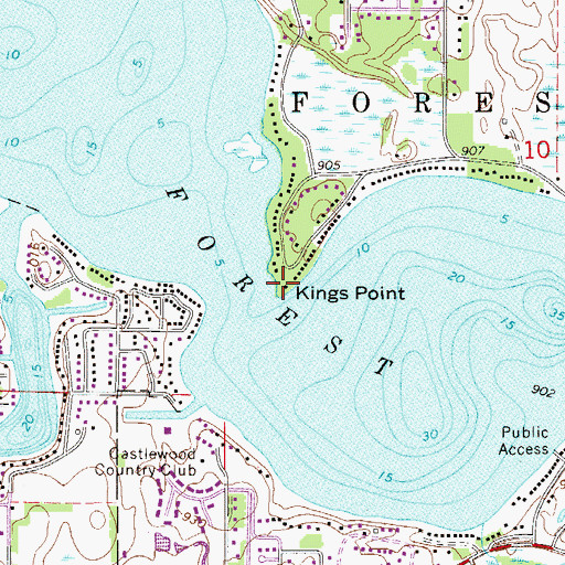 Topographic Map of Kings Point, MN
