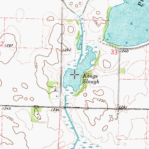 Topographic Map of Kings Slough, MN