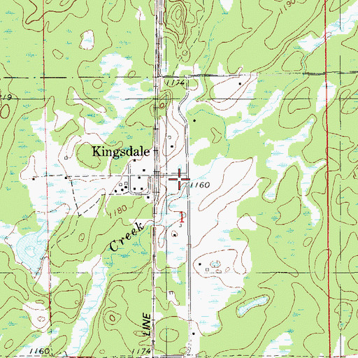 Topographic Map of Kingsdale, MN