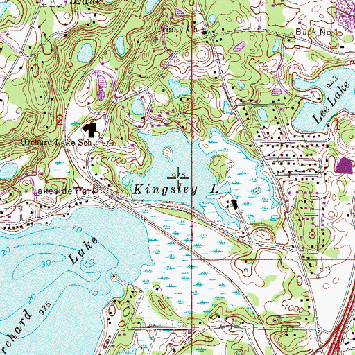 Topographic Map of Kingsley Lake, MN