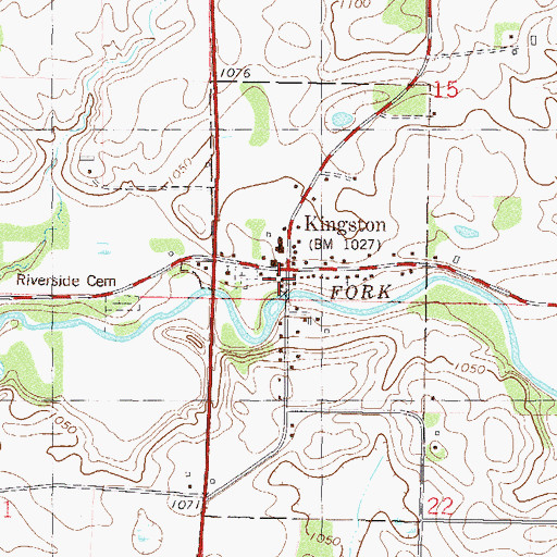 Topographic Map of Kingston, MN