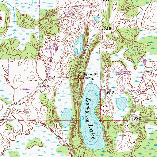 Topographic Map of Kingswood Camp, MN