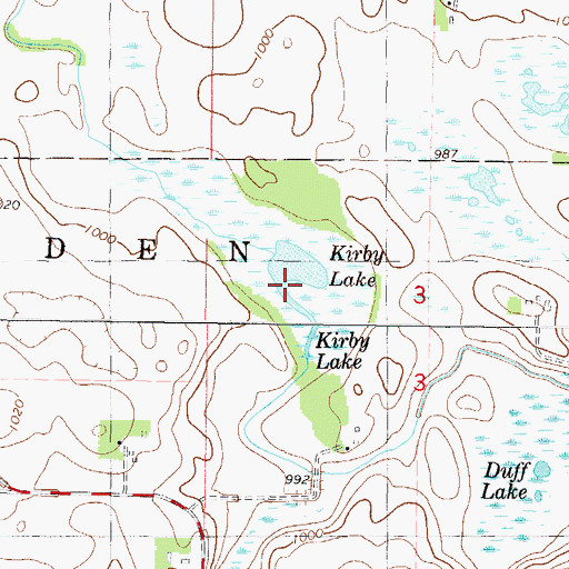 Topographic Map of Kirby Lake, MN