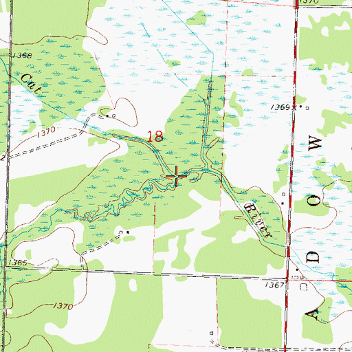Topographic Map of Kitten Creek, MN
