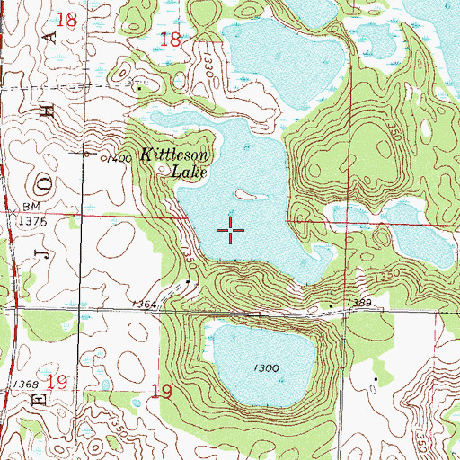 Topographic Map of Kittleson Lake, MN