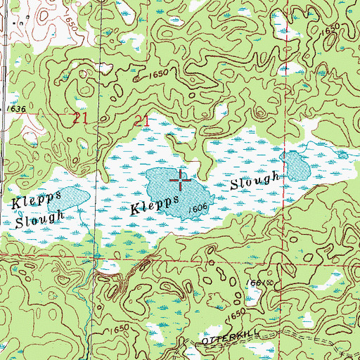 Topographic Map of Klepps Slough, MN