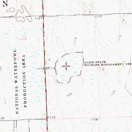 Topographic Map of Kline State Wildlife Management Area, MN