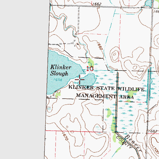 Topographic Map of Klinker State Wildlife Management Area, MN