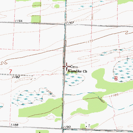 Topographic Map of Klondike Church Cemetery, MN