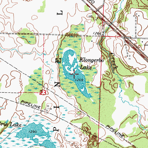 Topographic Map of Klongerbo Lake, MN