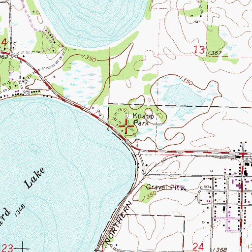 Topographic Map of Knapp Park, MN