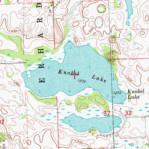 Topographic Map of Knobel Lake, MN