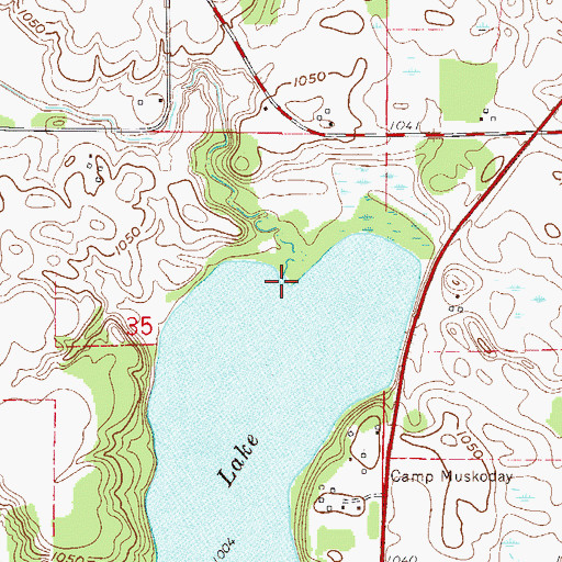 Topographic Map of Knowles Creek, MN