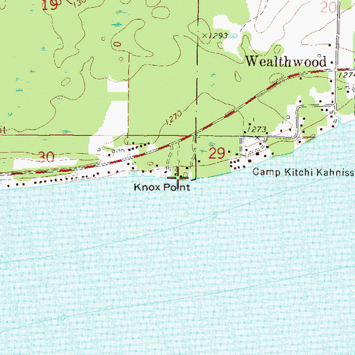Topographic Map of Knox Point, MN