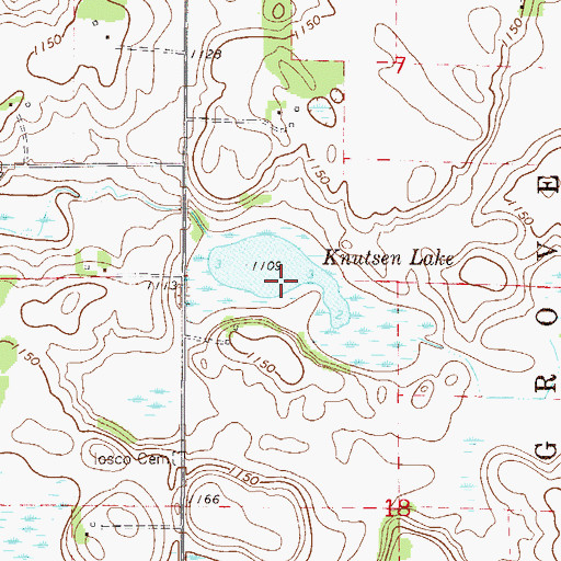 Topographic Map of Knutsen Lake, MN