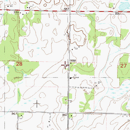 Topographic Map of Kobbe School, MN