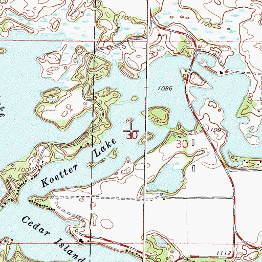 Topographic Map of Koetter Lake, MN