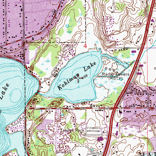 Topographic Map of Kohlman Lake, MN