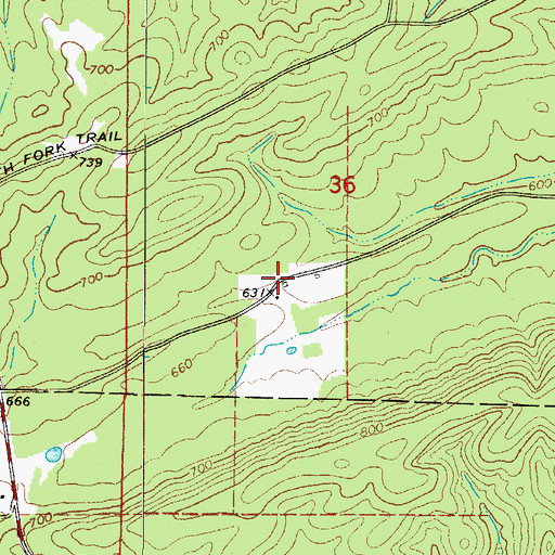 Topographic Map of Lissie (historical), AR
