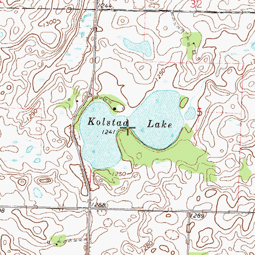 Topographic Map of Kolstad Lake, MN